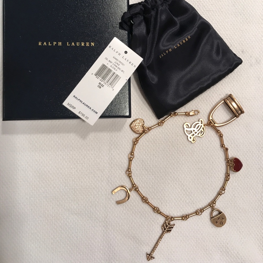 NWT: Ralph Lauren Double Wrap Charm Bracelet